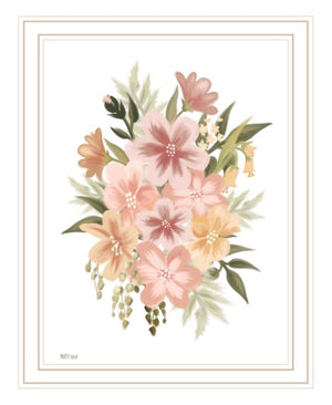 Homeroots Peachy Petals Rustic Framed Print Wall Art - Trendy Home Decor For Modern Farmhouse Vibes White Wood 529877