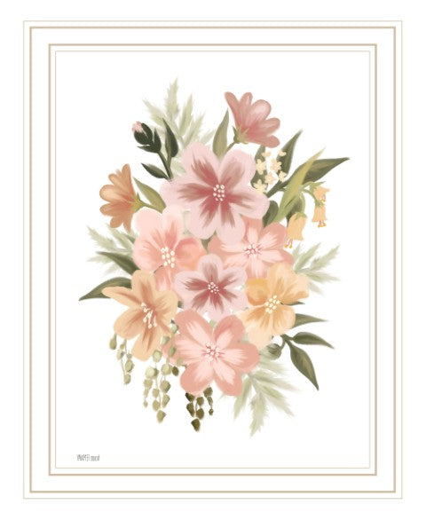 Homeroots Peachy Petals Rustic Framed Print Wall Art - Trendy Home Decor For Modern Farmhouse Vibes White Wood 529877