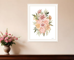 Homeroots Peachy Petals Rustic Framed Print Wall Art - Trendy Home Decor For Modern Farmhouse Vibes White Wood 529877