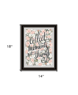 Homeroots Collect Moments Not Things Framed Wall Art - Rustic Farmhouse Decor For Stylish Home Accents Black And Gold Wood 529880