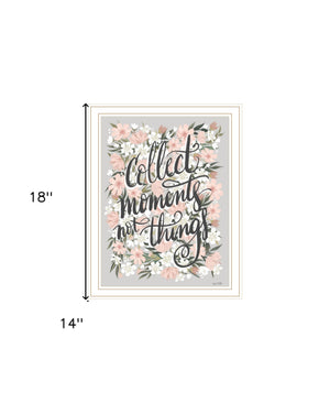 Homeroots Collect Moments Not Things Framed Wall Art - Rustic Farmhouse Decor For Stylish Home Accents White Wood 529881