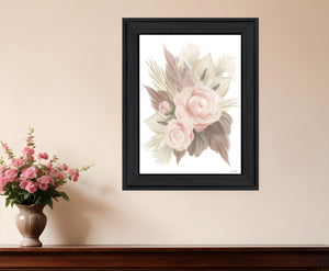 Homeroots Bohemian Bouquet Black Framed Print Wall Art - Rustic Chic Home Decor For Modern Farmhouse Style  Wood 529882