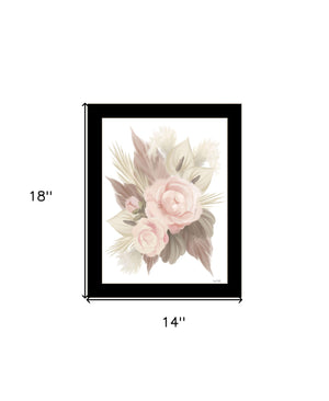 Homeroots Bohemian Bouquet Wall Art Print - Rustic Framed Decor For Modern Farmhouse Vibes And Stylish Spaces Black Wood 529883