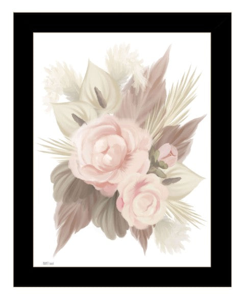 Homeroots Bohemian Bouquet Wall Art Print - Rustic Framed Decor For Modern Farmhouse Vibes And Stylish Spaces Black Wood 529883