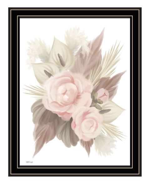 Homeroots Bohemian Bouquet Wall Art Print - Rustic Framed Decor For Modern Farmhouse Vibes And Stylish Spaces Black And Gold Wood 529884