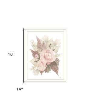 Homeroots Bohemian Bouquet Wall Art Print - Rustic Framed Decor For Modern Farmhouse Vibes And Stylish Spaces White Wood 529885