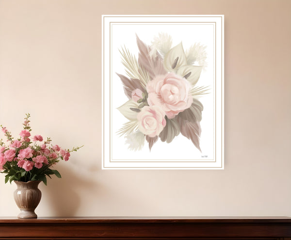 Homeroots Bohemian Bouquet Wall Art Print - Rustic Framed Decor For Modern Farmhouse Vibes And Stylish Spaces White Wood 529885