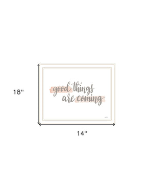 Homeroots Good Things Are Coming White Framed Print Wall Art – Modern Farmhouse Decor For Stylish Spaces  Wood 529886