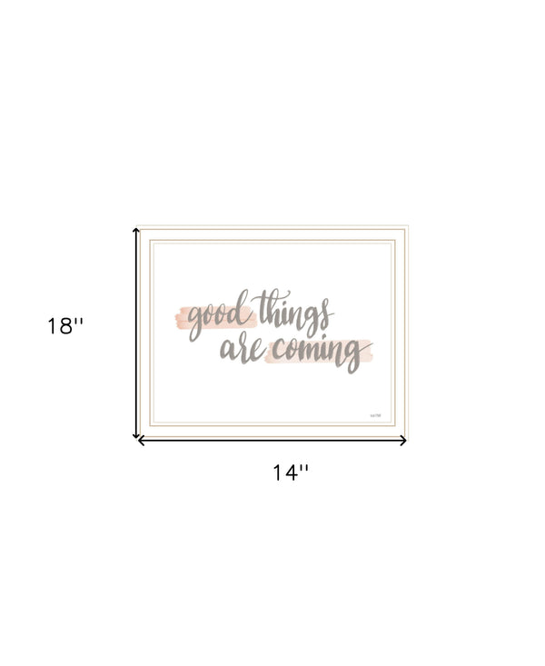 Homeroots Good Things Are Coming White Framed Print Wall Art – Modern Farmhouse Decor For Stylish Spaces  Wood 529886