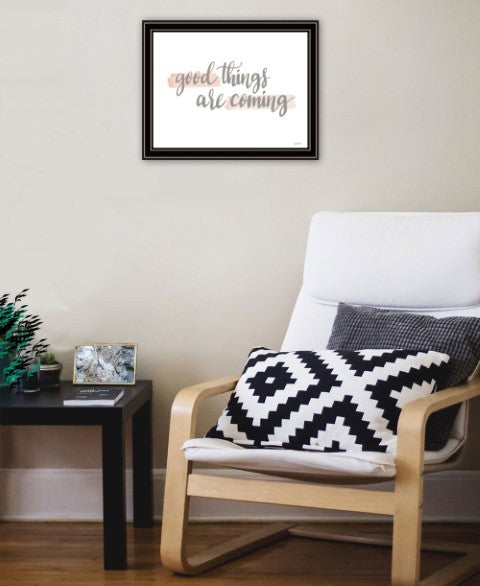 Homeroots Good Things Are Coming Framed Print Wall Art – Stylish Rustic Decor For Modern Farmhouse Spaces Black And Gold Wood 529887