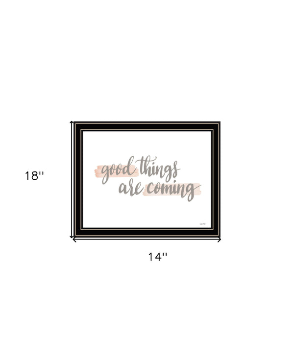 Homeroots Good Things Are Coming Framed Print Wall Art – Stylish Rustic Decor For Modern Farmhouse Spaces Black And Gold Wood 529887