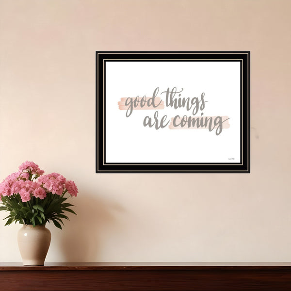 Homeroots Good Things Are Coming Framed Print Wall Art – Stylish Rustic Decor For Modern Farmhouse Spaces Black And Gold Wood 529887