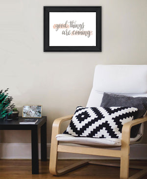 Homeroots Good Things Are Coming Framed Print Wall Art – Stylish Rustic Decor For Modern Farmhouse Spaces Charcoal Wood 529888