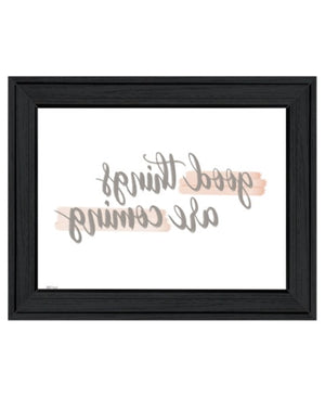 Homeroots Good Things Are Coming Framed Print Wall Art – Stylish Rustic Decor For Modern Farmhouse Spaces Charcoal Wood 529888