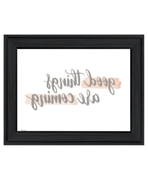 Homeroots Good Things Are Coming Framed Print Wall Art – Stylish Rustic Decor For Modern Farmhouse Spaces Charcoal Wood 529888