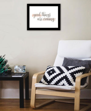 Homeroots Good Things Are Coming Framed Print Wall Art – Stylish Rustic Decor For Modern Farmhouse Spaces Black Wood 529889