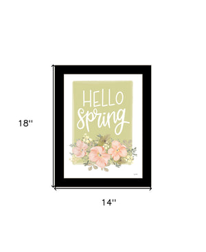 Homeroots Hello Spring Floral Art Print - Rustic Farmhouse Wall Decor To Brighten Your Space Effortlessly Black Wood 529891