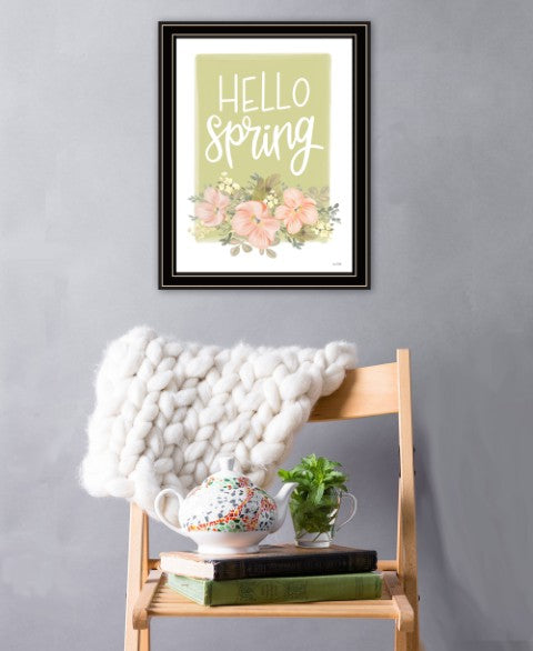 Homeroots Hello Spring Floral Art Print - Rustic Farmhouse Wall Decor To Brighten Your Space Effortlessly Black And Gold Wood 529892