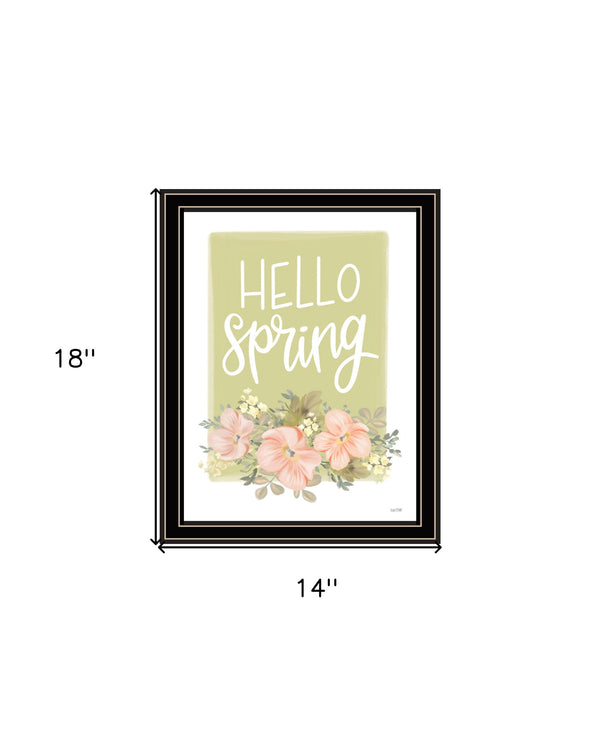 Homeroots Hello Spring Floral Art Print - Rustic Farmhouse Wall Decor To Brighten Your Space Effortlessly Black And Gold Wood 529892