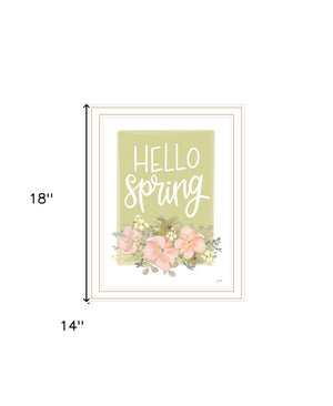 Homeroots Hello Spring Floral Art Print - Rustic Farmhouse Wall Decor To Brighten Your Space Effortlessly White Wood 529893
