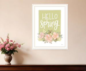 Homeroots Hello Spring Floral Art Print - Rustic Farmhouse Wall Decor To Brighten Your Space Effortlessly White Wood 529893
