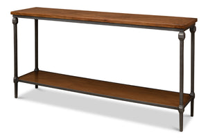 Sarreid Huntsman Console - Elegant Fruitwood & Gunmetal Finish With Durable Cast Iron And Acacia Wood Top Brown  52991