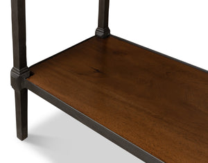 Sarreid Huntsman Console - Elegant Fruitwood & Gunmetal Finish With Durable Cast Iron And Acacia Wood Top Brown  52991