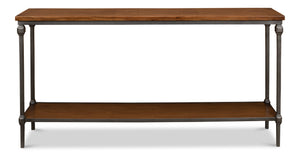 Sarreid Huntsman Console - Elegant Fruitwood & Gunmetal Finish With Durable Cast Iron And Acacia Wood Top Brown  52991
