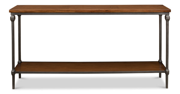 Sarreid Huntsman Console - Elegant Fruitwood & Gunmetal Finish With Durable Cast Iron And Acacia Wood Top Brown  52991