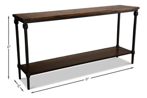 Sarreid Huntsman Console - Elegant Fruitwood & Gunmetal Finish With Durable Cast Iron And Acacia Wood Top Brown  52991