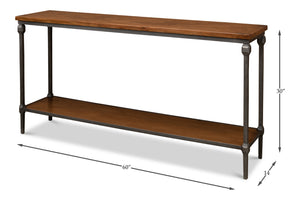 Sarreid Huntsman Console - Elegant Fruitwood & Gunmetal Finish With Durable Cast Iron And Acacia Wood Top Brown  52991