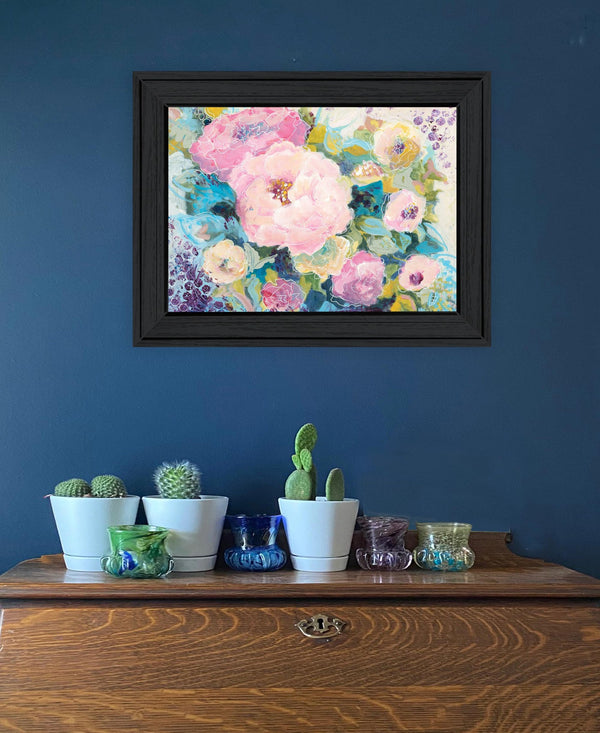 Homeroots Fresh Florals Black Framed Print Wall Art - Rustic Farmhouse Decor To Elevate Your Space Stylishly  Wood 529924
