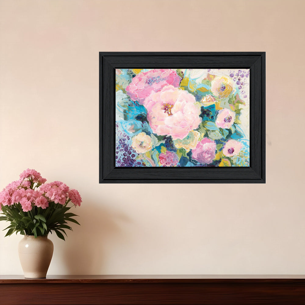 Homeroots Fresh Florals Black Framed Print Wall Art - Rustic Farmhouse Decor To Elevate Your Space Stylishly  Wood 529924