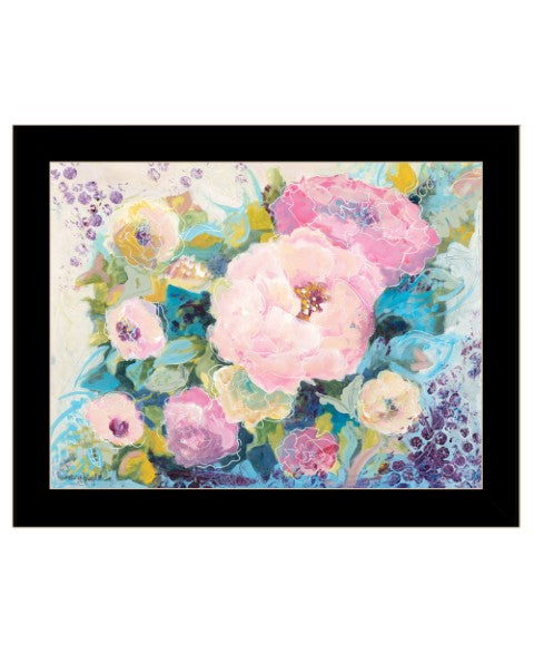 Homeroots Fresh Florals Framed Print Wall Art - Stylish Rustic Decor To Brighten Your Home And Enhance Walls Black Wood 529925