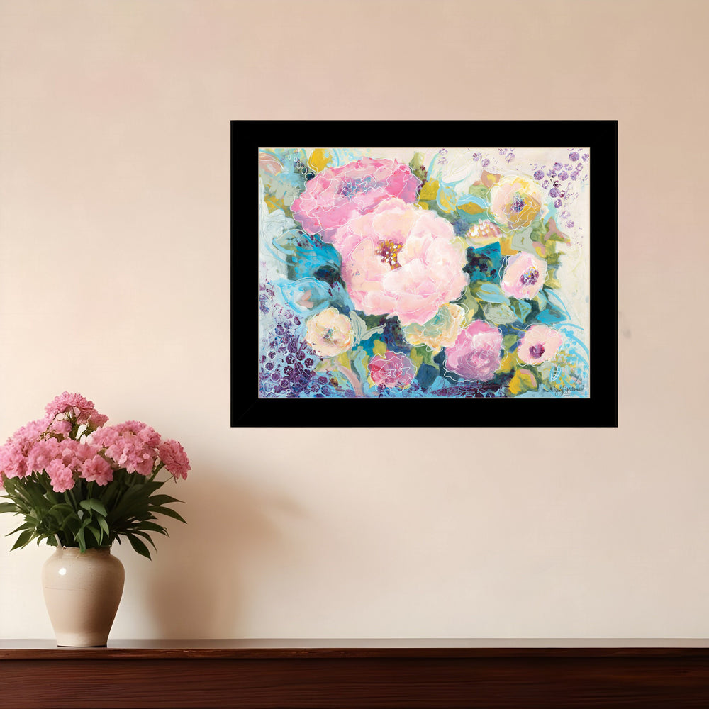 Homeroots Fresh Florals Framed Print Wall Art - Stylish Rustic Decor To Brighten Your Home And Enhance Walls Black Wood 529925