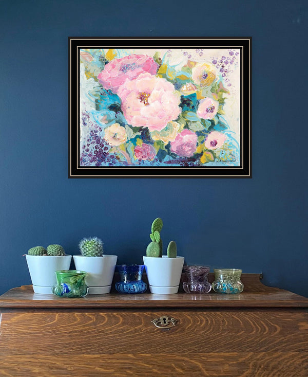 Homeroots Fresh Florals Framed Print Wall Art - Stylish Rustic Decor To Brighten Your Home And Enhance Walls Black And Gold Wood 529926