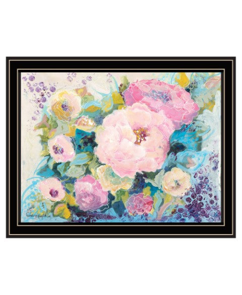 Homeroots Fresh Florals Framed Print Wall Art - Stylish Rustic Decor To Brighten Your Home And Enhance Walls Black And Gold Wood 529926