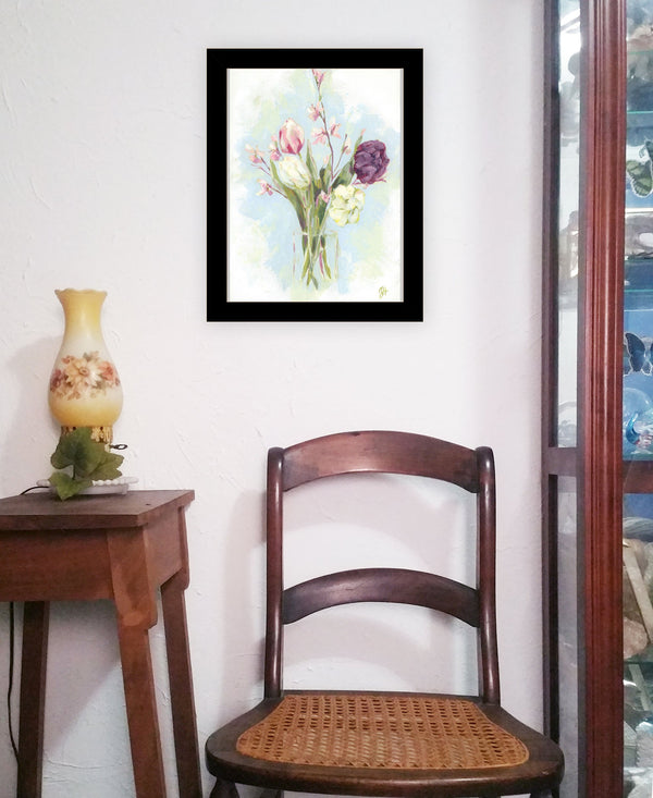 Homeroots Flower Farm Bouquet Framed Print Wall Art - Rustic Chic Decor For A Trendy Home Aesthetic Black Wood 529929