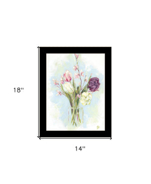 Homeroots Flower Farm Bouquet Framed Print Wall Art - Rustic Chic Decor For A Trendy Home Aesthetic Black Wood 529929
