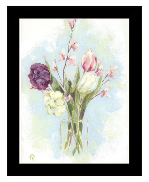 Homeroots Flower Farm Bouquet Framed Print Wall Art - Rustic Chic Decor For A Trendy Home Aesthetic Black Wood 529929