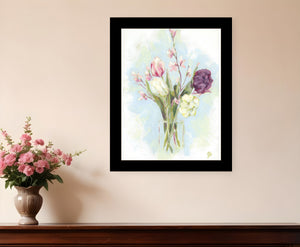 Homeroots Flower Farm Bouquet Framed Print Wall Art - Rustic Chic Decor For A Trendy Home Aesthetic Black Wood 529929