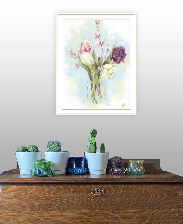 Homeroots Flower Farm Bouquet Framed Print Wall Art - Rustic Chic Decor For A Trendy Home Aesthetic White Wood 529931