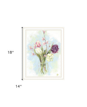 Homeroots Flower Farm Bouquet Framed Print Wall Art - Rustic Chic Decor For A Trendy Home Aesthetic White Wood 529931
