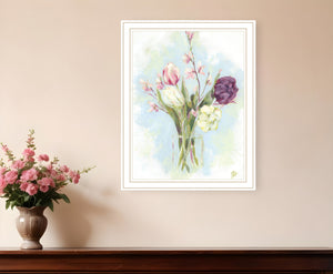 Homeroots Flower Farm Bouquet Framed Print Wall Art - Rustic Chic Decor For A Trendy Home Aesthetic White Wood 529931