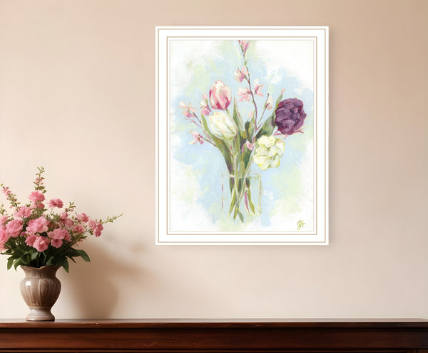 Homeroots Flower Farm Bouquet Framed Print Wall Art - Rustic Chic Decor For A Trendy Home Aesthetic White Wood 529931