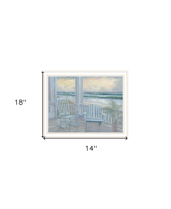 Homeroots Coastal Porch Framed Print Wall Art - Trendy Rustic Decor For Modern Farmhouse Style Spaces White Wood 529939