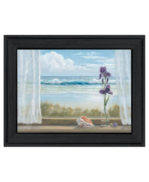 Homeroots Irises Black Framed Print Wall Art – Stylish Windowsill Decor For A Modern Farmhouse Vibe  Wood 529944