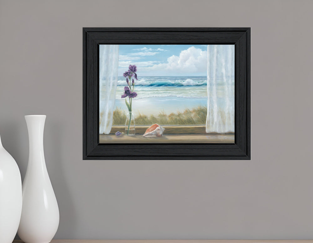 Homeroots Irises Black Framed Print Wall Art – Stylish Windowsill Decor For A Modern Farmhouse Vibe  Wood 529944