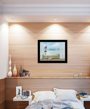 Homeroots Irises On Windowsill Framed Print Wall Art – Chic Rustic Decor For Modern Farmhouse Interiors Black Wood 529945