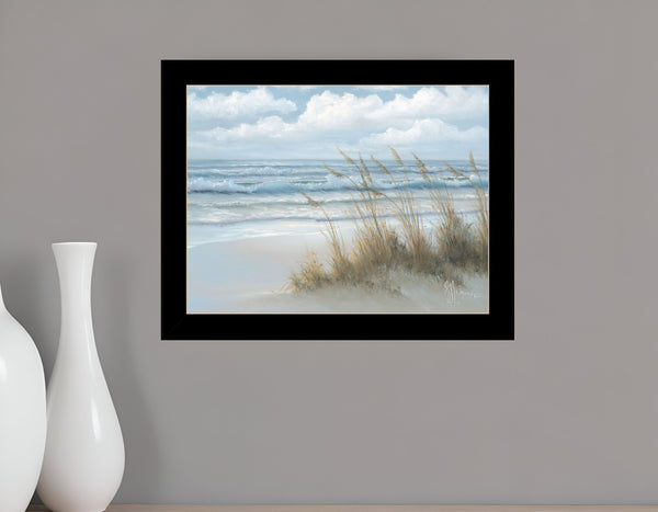 Homeroots Sea Oats Framed Print Wall Art – Stylish Rustic Decor To Elevate Your Home With Modern Charm Black Wood 529957